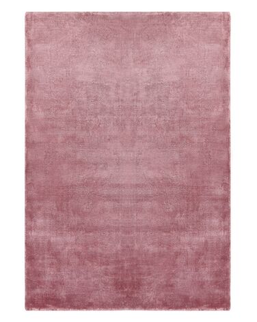 Teppich Viskose rosa 140 x 200 cm Kurzflor GESI II
