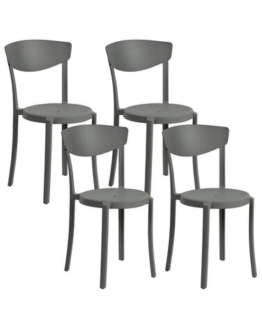 Conjunto de 4 cadeiras de jantar cinzentas escuras VIESTE