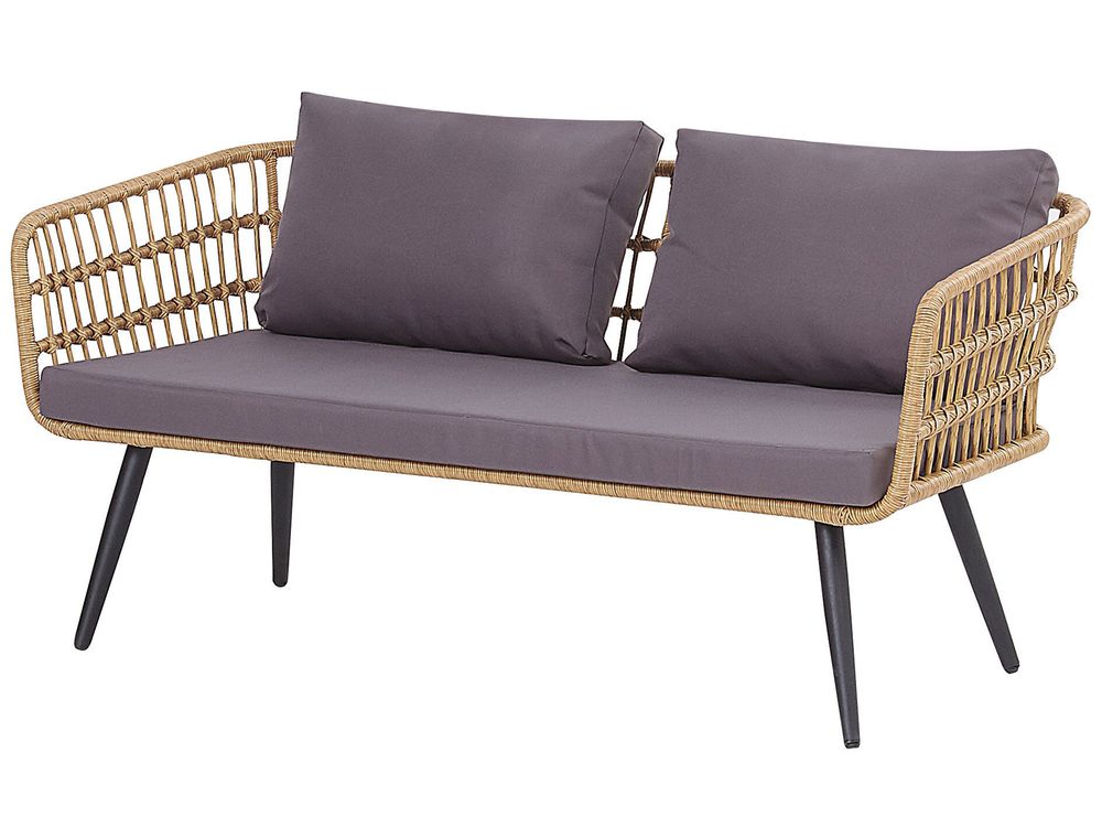 Loungeset wicker natuurlijk FOBELLO | Gratis Levering