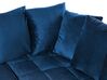 Canapé d'angle gauche en velours bleu GRENA_837273