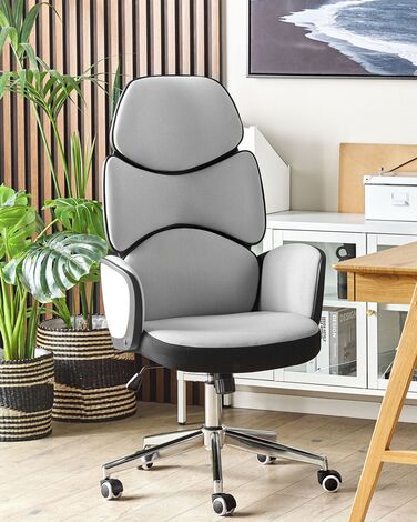 Swivel Office Chair Light Grey and Black SPLENDID