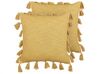 Conjunto de 2 almofadas decorativas amarelas 45 x 45 cm LYNCHIS_838707