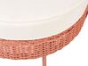 Rózsaszín rattan kerti fotel ottománnal ARCILLE_867992