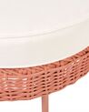 Rózsaszín rattan kerti fotel ottománnal ARCILLE_867992