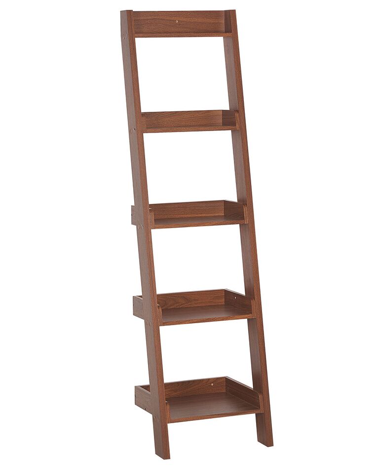 5 Tier Ladder Shelf Dark Wood MOBILE DUO_447225