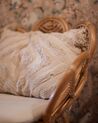 Almofada decorativa tufada em algodão creme 40 x 60 cm CRATAEGUS_862188