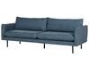 Sofagruppe med fotskammel fløyel blå VINTERBRO_901098