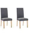 Set of 2 Fabric Dining Chairs Grey BROADWAY_741050