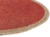 Kulatý jutový koberec ø 120 cm korálový červený MENEMEN_843984