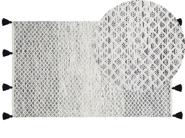 Alfombra de lana negro/blanco 80 x 150 cm GEMLIK_747696