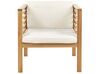 4 Seater Acacia Garden Sofa Set Light Wood with White PACIFIC_897520
