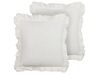 Set of 2 Cushions with Fringes Off White PIERIS_838542