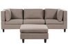 3-Seater Modular Fabric Sofa with Ottoman Brown UNSTAD_891268