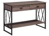 Konzolový stolík s 2 zásuvkami sivohnedé drevo/čierna AYDEN_728905