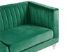 3 Seater Velvet Fabric Sofa Green ARVIKA_806135