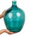 Dekoratívna sklenená váza 39 cm tyrkysová ROTI_867339