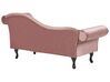 Chaise longue fluweel roze rechtszijdig LATTES_793771