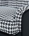 Fabric Armchair Houndstooth Black and White MOLDE_673421