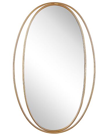 Oválne nástenné zrkadlo 55 x 90 cm zlaté BESSON