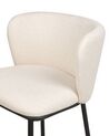 Conjunto de 2 sillas de bar de tela color blanco crema MINA_885316