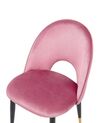 Sæt med 2 spisebordsstole velour lyserød MAGALIA_847698