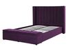 Velvet EU Double Size Bed with Storage Bench Purple NOYERS_794209