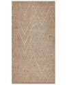 Teppich Jute beige geometrisches Muster 80 x 150 cm Kurzflor DADAY_853592