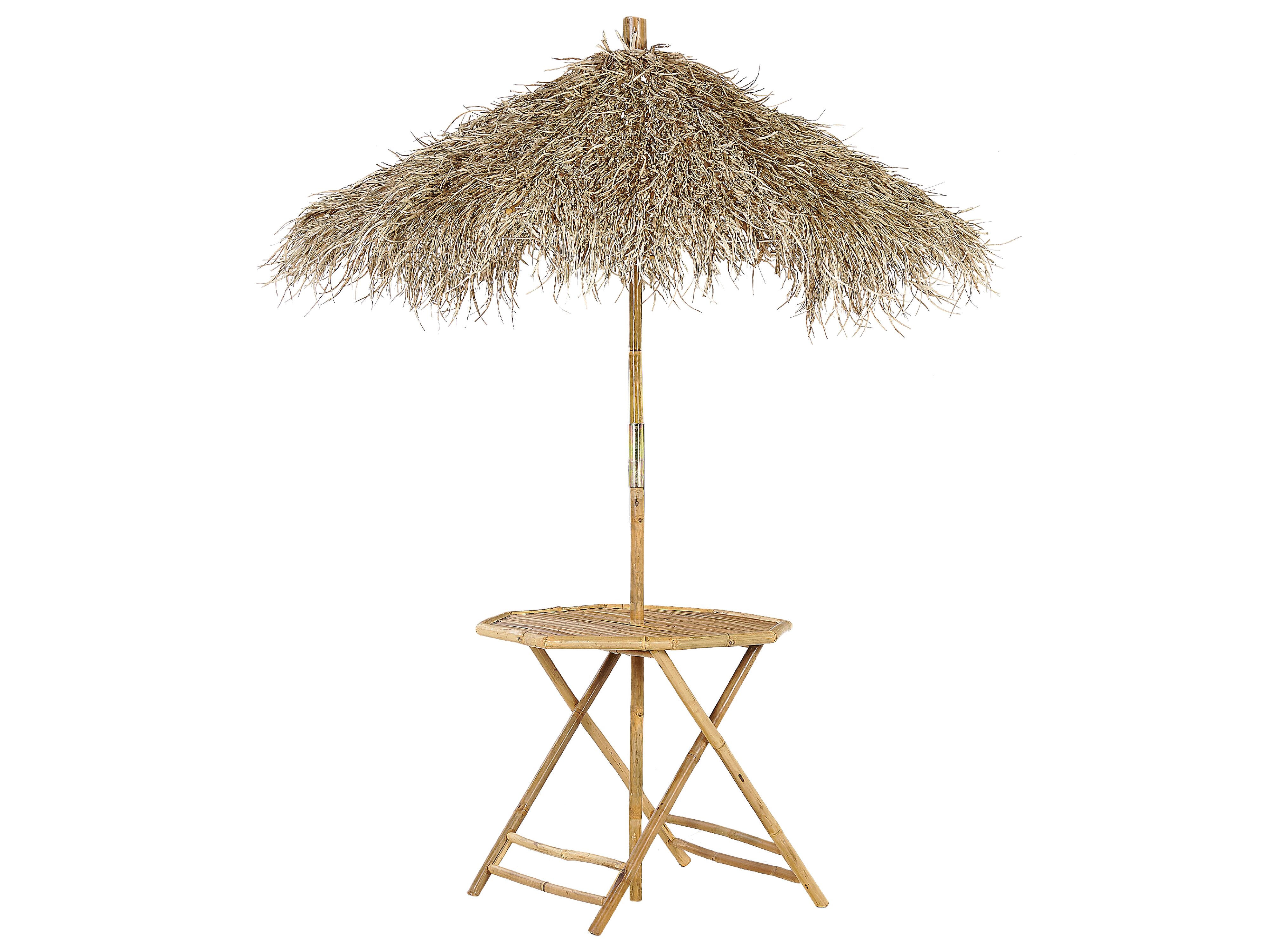 uitroepen Levering lichtgewicht Tuintafel met parasol bamboe ⌀ 85 cm MOLISE | ✓ Gratis Levering