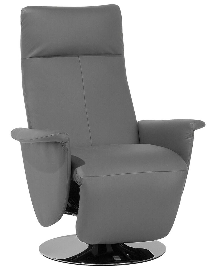 Faux Leather Recliner Chair Grey PRIME_709171