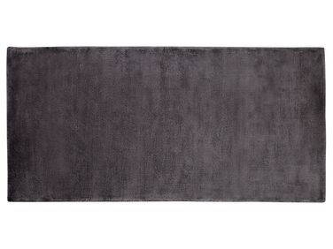 Alfombra de viscosa gris oscuro 80 x 150 cm GESI II