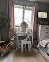 5 Drawer Dressing Table with Oval Mirror and Stool White GALAXIE_920306