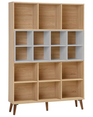 Bookcase Light Wood with Grey ALLOA 