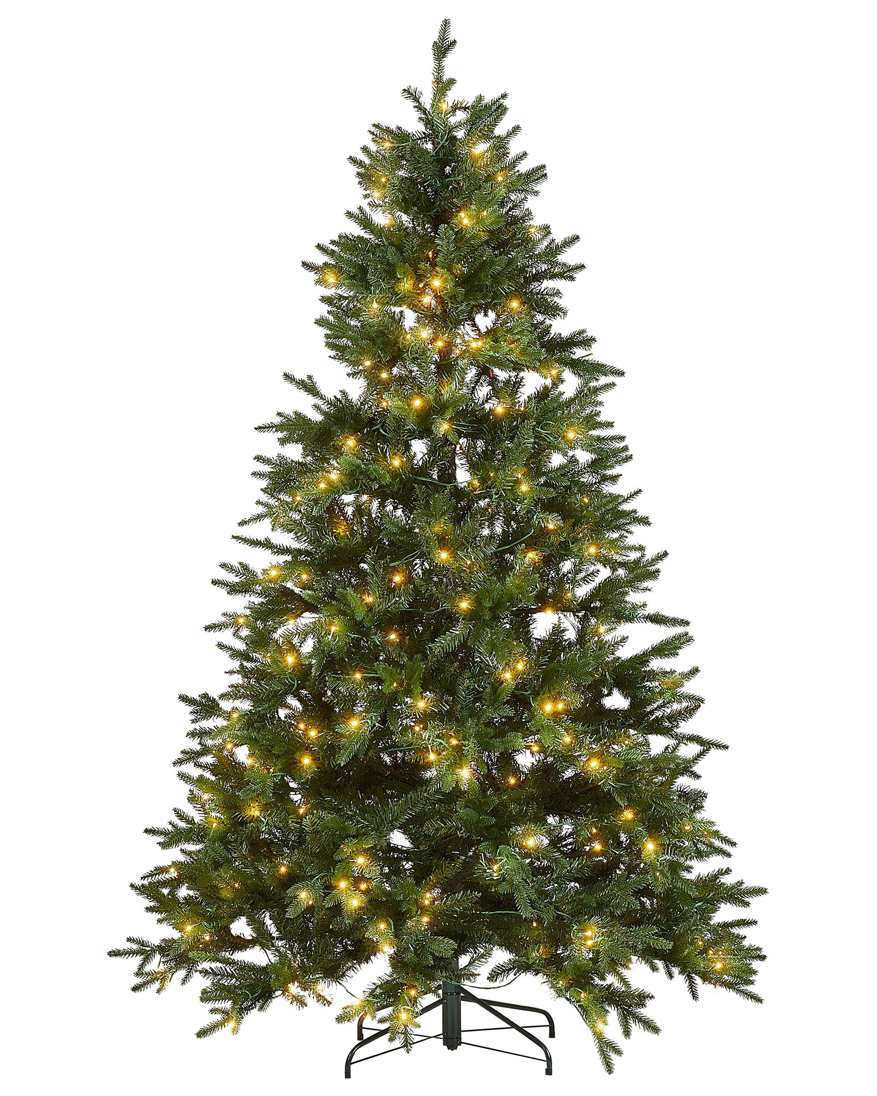 Künstlicher Weihnachtsbaum mit LED Beleuchtung grün FIDDLE 210 cm