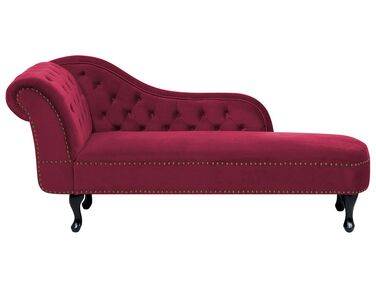 Chaise longue sinistra in velluto bordeaux NIMES