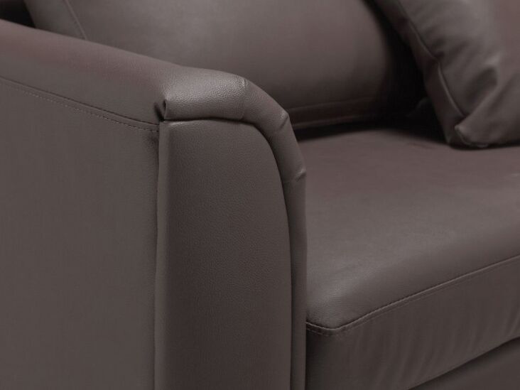 Left Hand Leather Corner Sofa Brown OSLO Beliani.co.uk