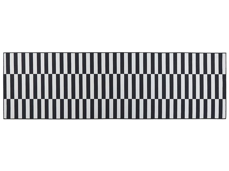 Teppich schwarz / weiß 60 x 200 cm Streifenmuster Kurzflor PACODE_831684