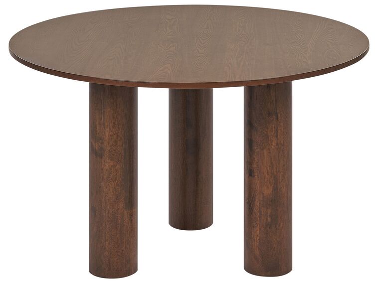 Mesa de jantar redonda cor de madeira escura ⌀ 120 cm ORIN_868127