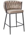 Set of 2 Velvet Bar Chairs Taupe MILAN_914385