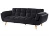 Velvet Sofa Bed Black ASBY_788051