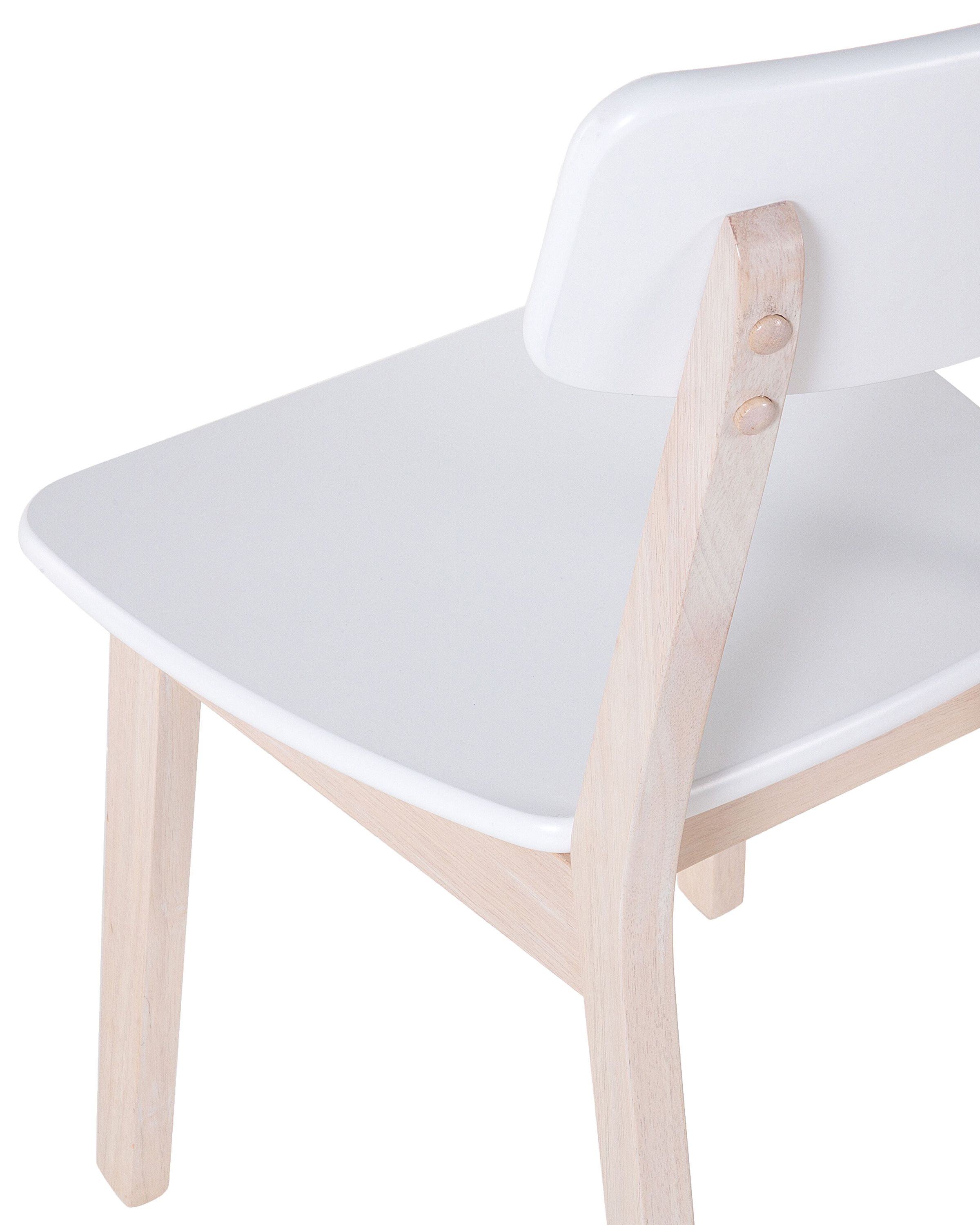 Set of 2 Wooden Dining Chairs White SANTOS Beliani.co.uk