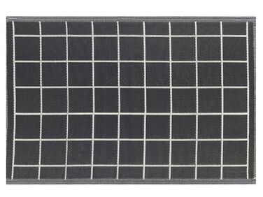 Tapis extérieur noir au motif à carreaux 120 x 180 cm RAMPUR
