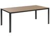 Zestaw ogrodowy stół i 2 ławki jasne drewno z czarnym NARDO_862915