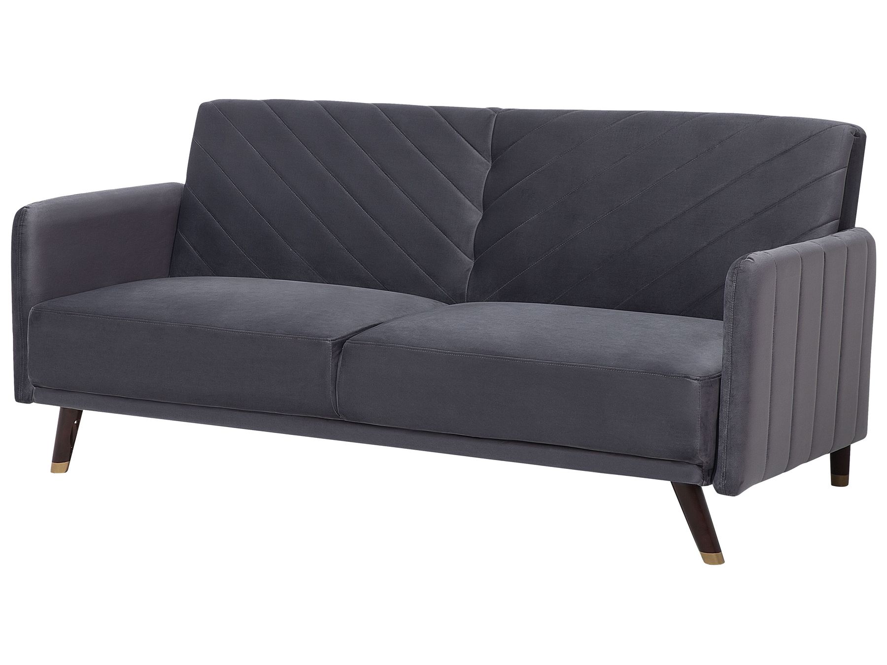Velvet Fabric Sofa Bed Grey SENJA Beliani.co.uk