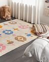 Teppich Baumwolle mehrfarbig 160 x 230 cm geometrisches Muster Kurzflor DARAN_840055