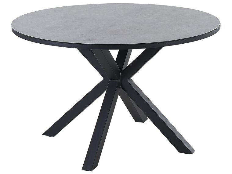 Round Garden Dining Table ⌀120 cm Grey with Black MALETTO_828783