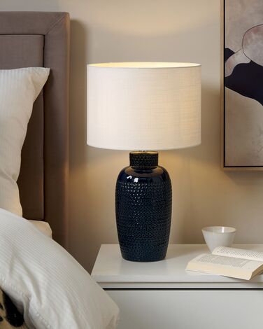 Ceramic Table Lamp Navy Blue PERLIS