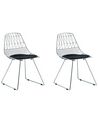 Set of 2 Metal Accent Chairs Silver HARLAN_702370