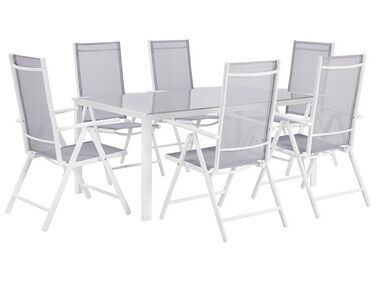 Zestaw ogrodowy stół i 6 krzeseł szary CATANIA
