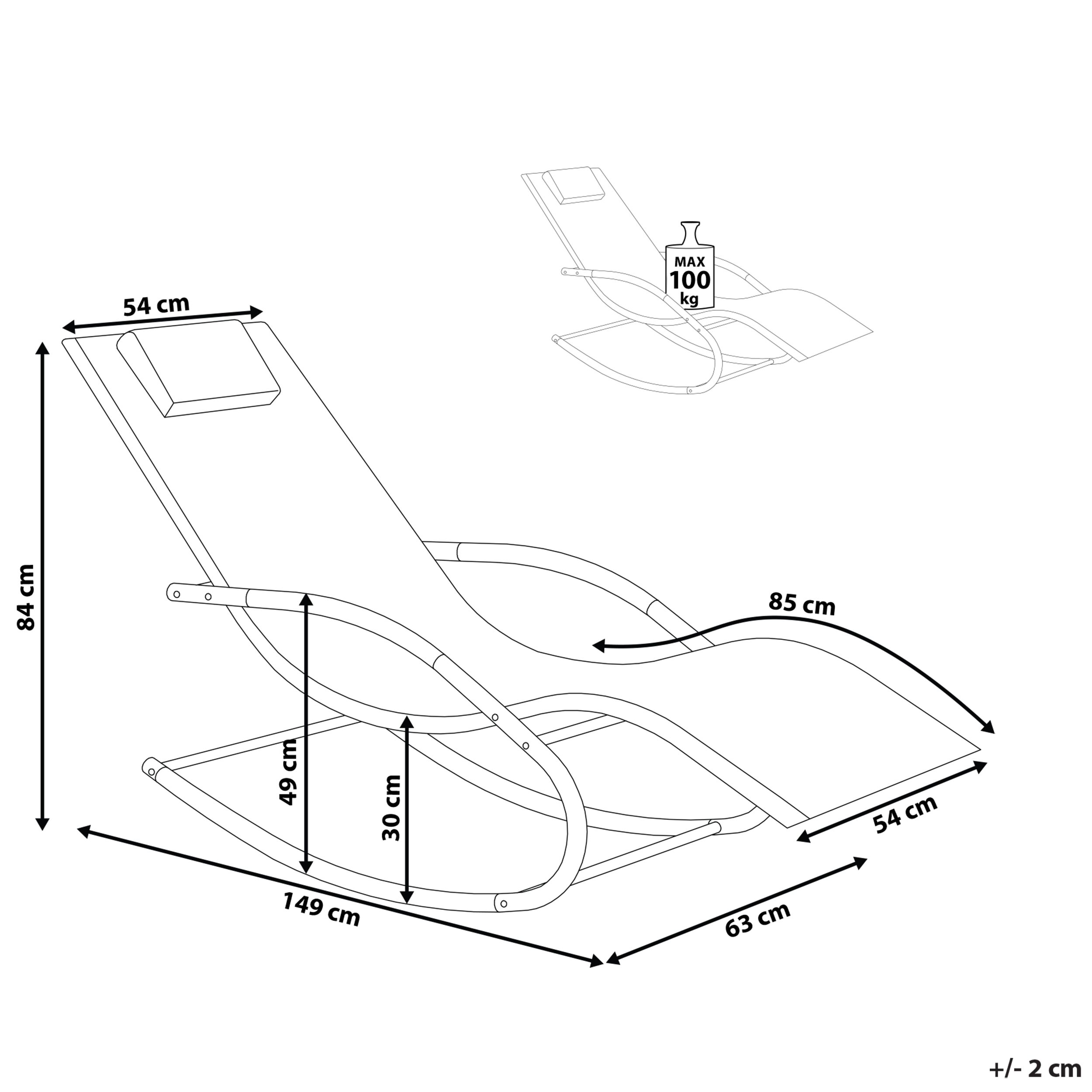 Leżak ogrodowy niebieski CARANO