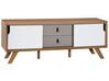 TV-Möbel weiß / heller Holzfarbton mit 2 Schubladen 142 x 42 x 56 cm ACTON_758063